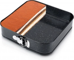 Uitschuifbare vierkante granieten bakvorm 28 × 28 × 6,8 cm