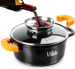 Granieten pan met glazen deksel TERRUNA AROMA 16 cm, 1,2 l