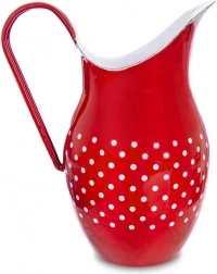 Geëmailleerde rode kan met stippen TECKA 2,5 l