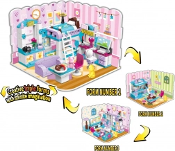 qman onbeperkte ideeën meisjeskamer 3-in-1 bouwset (194 stukjes)