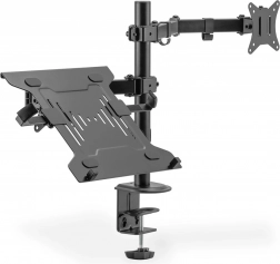 Bureauhouder voor monitor met laptopsteun 1x LCD 32" 9 kg, 1x Laptop 15,4" 4 kg