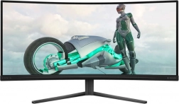 Gebogen 34" gamingmonitor VA, 180 Hz, HDMI x2, DP x2