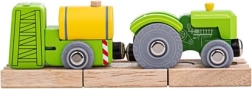 Bigjigs Rail tractor met aanhanger – groen