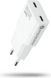 everActive GaN super slim 30 W netlader met 2× USB‑C