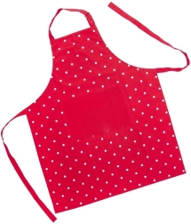Katoenen keukenschort met stippen TECKA, rood