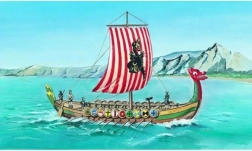 Vikingschip DRAKKAR – model 1:60