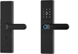 Slimme hendel Tuya, elektronische slot met vingerafdruk, code, Wi-Fi, RFID - zwart