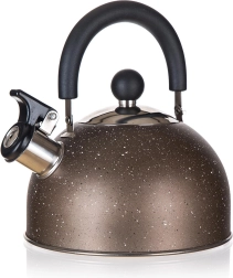 Roestvrijstalen fluitketel 1,7 l GRANITE Brown met fluit