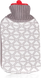 Warmwaterkruik Triangles 2 l met textielhoes