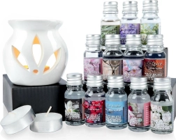 Aromalamp met geurolieën – cadeauset 15-delig