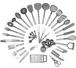 Ag949a set keukengerei 40 stuks grijs