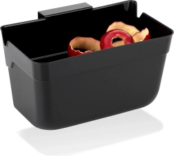 Hangende bioafvalbak voor kastdeuren, zwart, 2,5 l (22,5 × 15 × 13,5 cm)