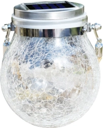 Zonnelantaarn voor in de tuin / Hangende zonne-LED-lamp - maat L, wit licht