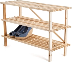 Houten schoenenrek