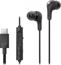 JVC Gumy Connect bedrade in‑ear oordopjes USB‑C met microfoon – zwart