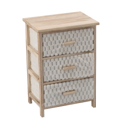 Ladekast met 3 stoffen lades 40 × 29 × 58 cm