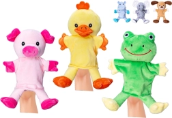 Pluchen handpop dier 25 cm voor baby’s en kinderen