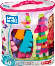 MEGA BLOKS grote tas met 60 grote bouwstenen, roze