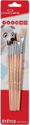 Set natuurlijke penselen CONCORDE, rond en plat, 6 stuks