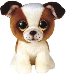 Pluchen hond Hugo bruin-wit 15 cm