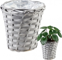 Grijze rieten plantenmand 16 × 17 cm