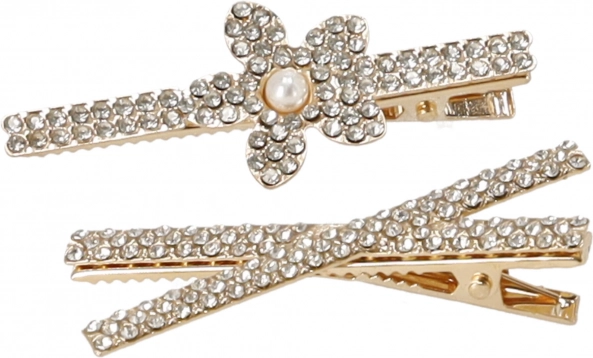 Haarspelden, haarspeldjes BLING 2 st. - goud, mix van patronen