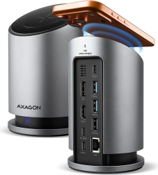 Multi‑poort USB‑C hub 9‑in‑1 met draadloos opladen 15 W AXAGON HMC-WL9