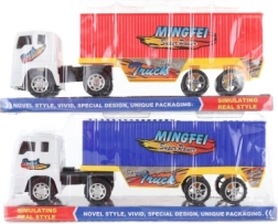 Plastic vrachtwagen met aanhanger met traagheidsmechanisme