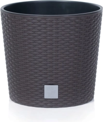 Bloempot Rato Round met inzet 20 cm umbra