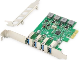 PCIe-kaart met 4× USB 3.0-poorten (Low Profile) – chipset VL805