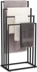 vrijstaand metalen handdoekrek, 4 armen, matzwart