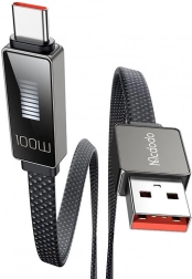Mcdodo USB–USB‑C kabel met LED‑display 1,2 m (zwart)