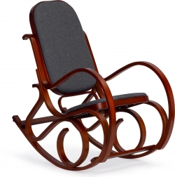 Schommelstoel ModernHome met houten sledes en zachte bekleding