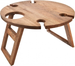 Opvouwbare houten picknicktafel voor wijn van mangohout 39,5 × 39,5 × 25 cm