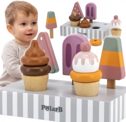 VIGA PolarB houten ijsjes op standaard – set van 5 stuks