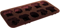 Siliconen chocoladevorm dieren Culinaria, 10 stuks, bruin