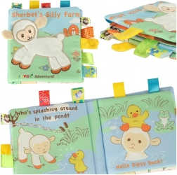 Sensorisch kinderboek met schaapje en labels
