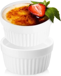 Witte keramische ovenschaaltjes 9,5 cm, 170 ml – set van 2