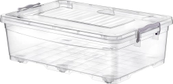 opbergbox met deksel en wieltjes 30 l transparant