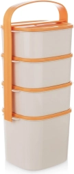 Kunststof etensdrager met 4 lagen, 2 l + 3× 1,15 l