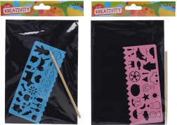 Krasafbeelding A5 met sjabloon en potlood