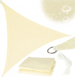 Zonnescherm outdoor terras waterdicht driehoek beige 4x4x4 m