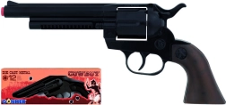 Cowboyrevolver, metalen zwart, 12 schoten