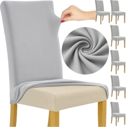 Ruhhy elastische stoelhoezen lichtgrijs 65 × 40 × 35 cm (6 stuks)