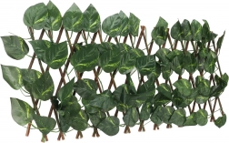 Uitschuifbaar raster met kunstbladeren voor balkon en terras 290 × 60 cm