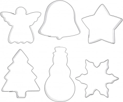 Set van 6 roestvrijstalen uitsteekvormpjes voor koekjes