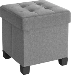 Opvouwbare hocker met stiksel, grijs, 37 l