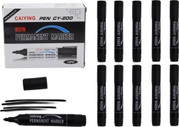 Set waterbestendige permanente markers, zwart, 10 stuks