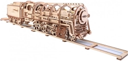 Mechanische houten puzzel UGEARS - Stoomlocomotief met tender