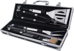 Stalen barbecueset in koffer, 9-delig